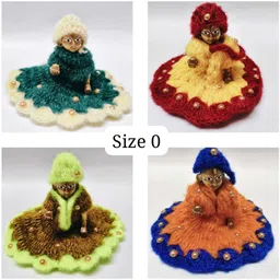 anyfashion size 0 Laddu Gopal Woolen Poshak Moti Winter Dress Laddu Gopal Multicolor dress Dress image 1