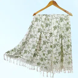 Self Design, Printed, Floral Print Rayon Women Green Scarf, Fancy Scarf, Stole-image-26