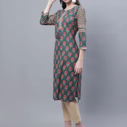 Cantabil Floral Printed Sequinned Kurta image 4
