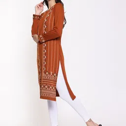 KEIKO Ethnic Motifs Woven Design Straight Kurta image 4