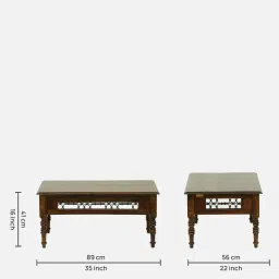 amberville from pepperfry Stafford Sheesham Wood Coffee Table In Scratch Resistant Provincial Teak Finish image 2