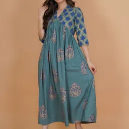 INDIANIC Ethnic Motifs Printed Empire A-Line Kurta image 4