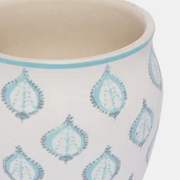 Living scapes by Pantaloons Blue & White 4-Pieces Printed Stoneware Glossy Kulladhs 180 ml image 2