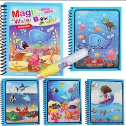 techfusion Magic Water Colouring Book for Children Reusable Water Drawing Book image 2