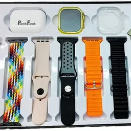 PunnkFunnk H20 AMAZING BOOM COMBO Touch Watch Golden with 6 Strap Extra and 1 TWS Smartwatch-image-34