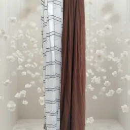 roundx Lycra Blend Printed Brown, White Women Dupatta image 1