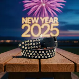 dazzle attire Men Party Black Genuine Leather Belt-picture-28