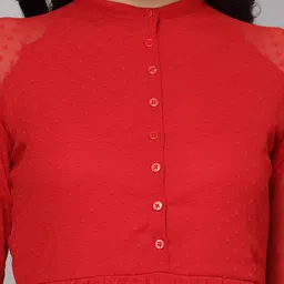 aayu Women Fit and Flare Red Midi/Calf Length Dress image 5