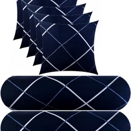 gkm 5 Cushion 2 bolster Microfibre Geometric Bolster Pack of 7-picture-41