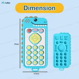 funblast Teether for Babies - Silicone Dino Remote Teether for 3+ Month Baby & Toddlers, Teether image 3