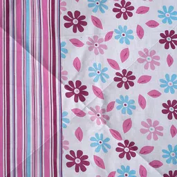 SWAYAM White & Magenta Floral AC Room 150 GSM Double Bed Comforter image 2
