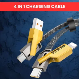 NANDGHER 4-in-1 Cable 1 m 4-in-1 Multi-Port Fast Charging, Data Sync Cable for Lightning, Type-C, USBA250-image-65