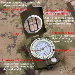 jmall ™High Accuracy Metal Waterproof Military Compass Compass-picture-11