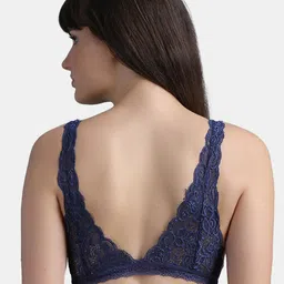 N-Gal Navy Blue Floral Non-Padded Bralette Bra image 5