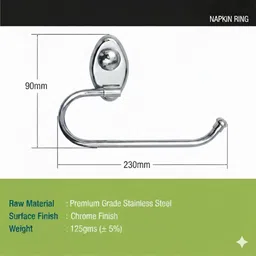 goldfinch HG-03 Napkin Ring Silver Towel Holder image 3