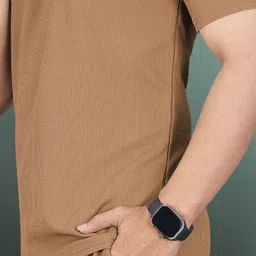 vebnor Men Top & Pyjama Set Brown Solid image 4