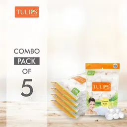 tulips White Cotton Ball 50 pcs in a Ziplock Bag For Face Cleaning & Nail Paint Remover-picture-22