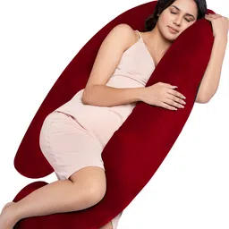 my armor Full Body G Shaped Pregnancy Pillow for Maternity, Velvet Outer Cover with Zip, Microfibre Solid Pregnancy Pillow Pack of 1-picture-11
