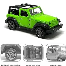 atwozdesign Thar Die Cast Toy Car for Kids Metal Cars with Opening Doors Pull Back Action image 3