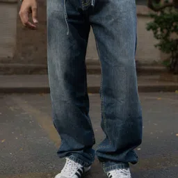 Powerlook Men Baggy Mid-Rise Light Fade Denim Jeans image 1