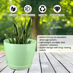 GARDEN'S NEED 4-Pcs Green Textured Planters image 4
