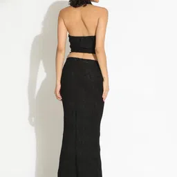 SHOWOFF Women's Black Top and Skirt Co-Ords Set image 2