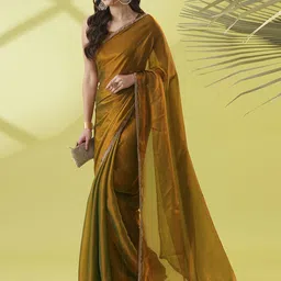 SILKWEAR Beads and Stones Silk Blend Ikat Saree image 3