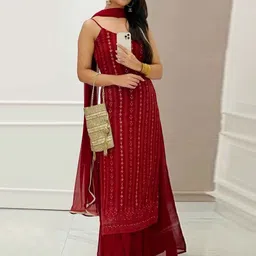 Altecia Women Regular Sequinned Kurta with Palazzos image 5