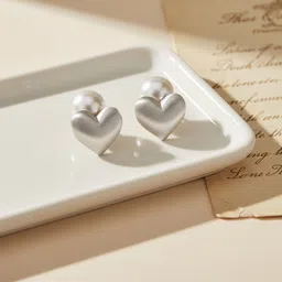Anouk Heart Shaped Studs Earrings-picture-15