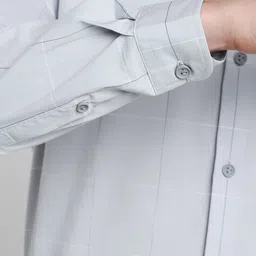 Peter England Men Slim Fit Windowpane Checked Spread Collar Formal Shirt image 4