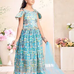 BAESD Girls Printed Ready to Wear Lehenga & Blouse With Dupatta image 4
