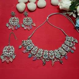 NIPSTec Multi Alloy Artificial Stones & Beads Jewellery Set image 2