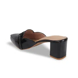 Mast & Harbour Women Pointed Toe Block Mules with Buckles image 2