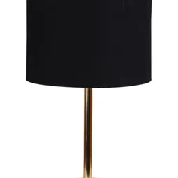 Devansh Black Textured Wood Cylindrical Shaped Table Lamp image 5