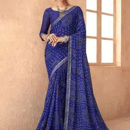 DURGA EMPORIO Pure Chiffon Bandhani Saree-image-51