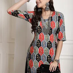 Ethnic basket Women Pack Of 2 Multicoloured Crepe Kurtas image 5