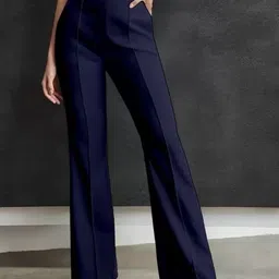 TYKUN Pack Of 2 Women High-Rise Easy Wash Bootcut Pleated Trousers-picture-24