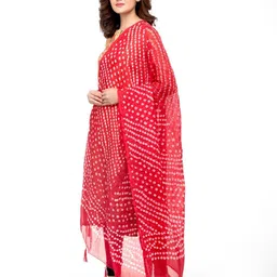 A R SILK DUPATTA HUB Woven Design Bandhani Dupatta image 2