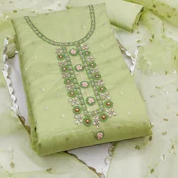 KIMISHA Embellished Organza Unstitched Dress Material-picture-17