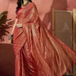 Desi Fusion Woven Design Zari Saree image 1