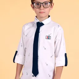 MashUp Boys Classic Opaque Printed Casual Shirt-image-45
