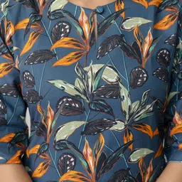 Anouk Women Floral Printed Regular Pure Cotton Kurta with Palazzos image 4