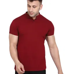 Blisstone Men Solid Mandarin Collar Pockets Slim Fit T-shirt-picture-28