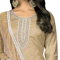 HERE&NOW Embellished Unstitched Dress Material image 4