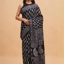 Shivya Ethnic Motifs Pure Cotton Handloom Bagru Saree-image-85