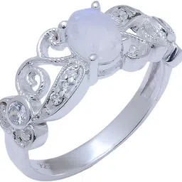 anika jewllers Rainbow Moonstone Natural Gemstone 925 Sterling Silver Ring For Men & Women Sterling Silver Amethyst Ring-picture-16