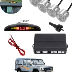 aarsh store Universal 4 Silver Reverse Parking Sensor-AF25A683 Universal 4 Silver Reverse Parking Sensor-AF25A683 Parking Sensor image 1