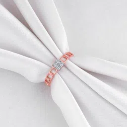 GIVA 14K Rose Gold Linked Diamond Ring, Fixed Size, Indian-0.94 gms-picture-41