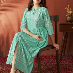 Anouk Ethnic Motifs Printed Cotton Regular A-Line Dress-picture-27