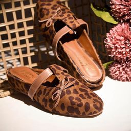 JM Looks Women Printed Comfort Mules with Bows Detail-picture-10
